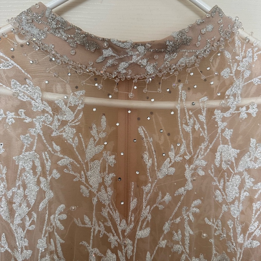 Elegant Sheer Floral Embroidered Dress